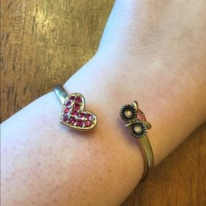 Betsey Johnson Owl Heart Bracelet